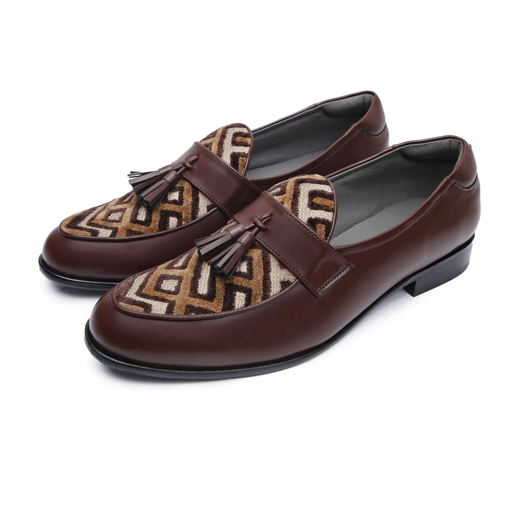 MUSK | DARK TAN TASSEL SLIP-ON - By Lusso