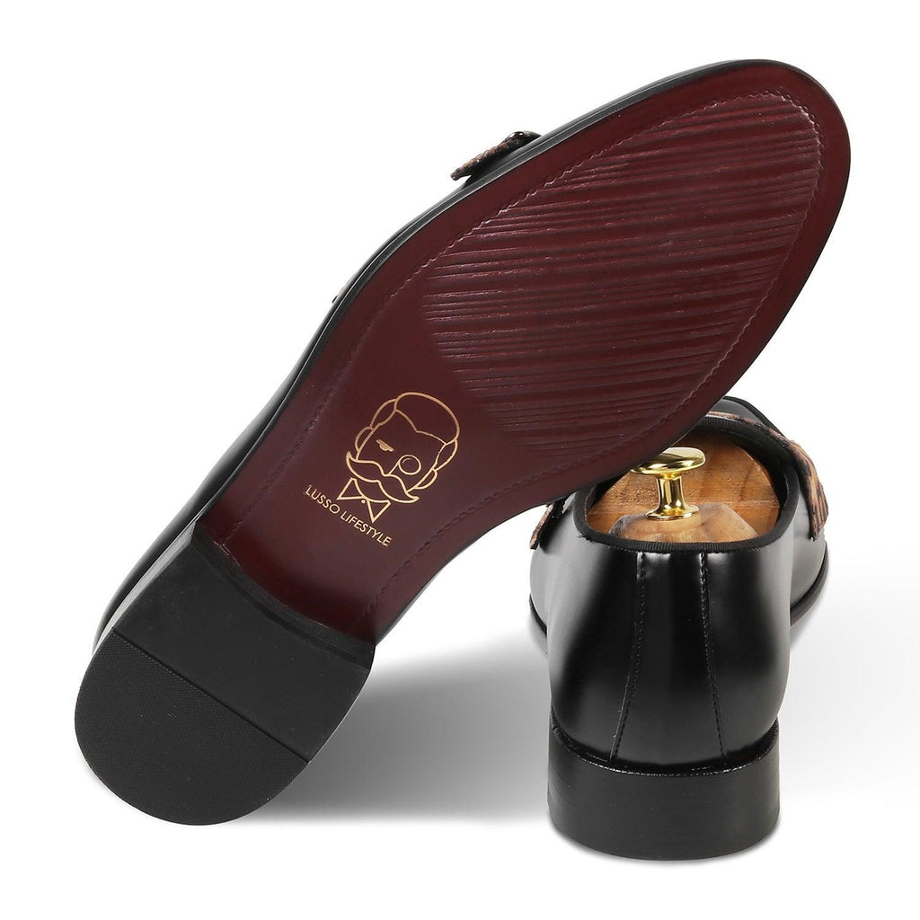 PANTHERA - BLACK LEOPARD DOUBLE MONK - By Lusso