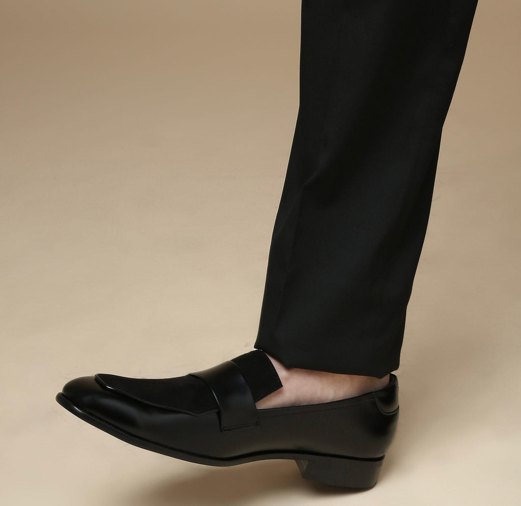 RABONE - BLACK SQUARE TOE SLIP-ON - By Lusso