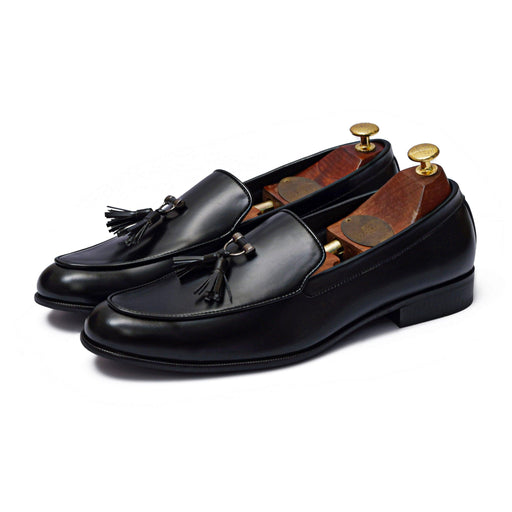 RHINO | BLACK METAL TASSEL SLIP-ON - By Lusso