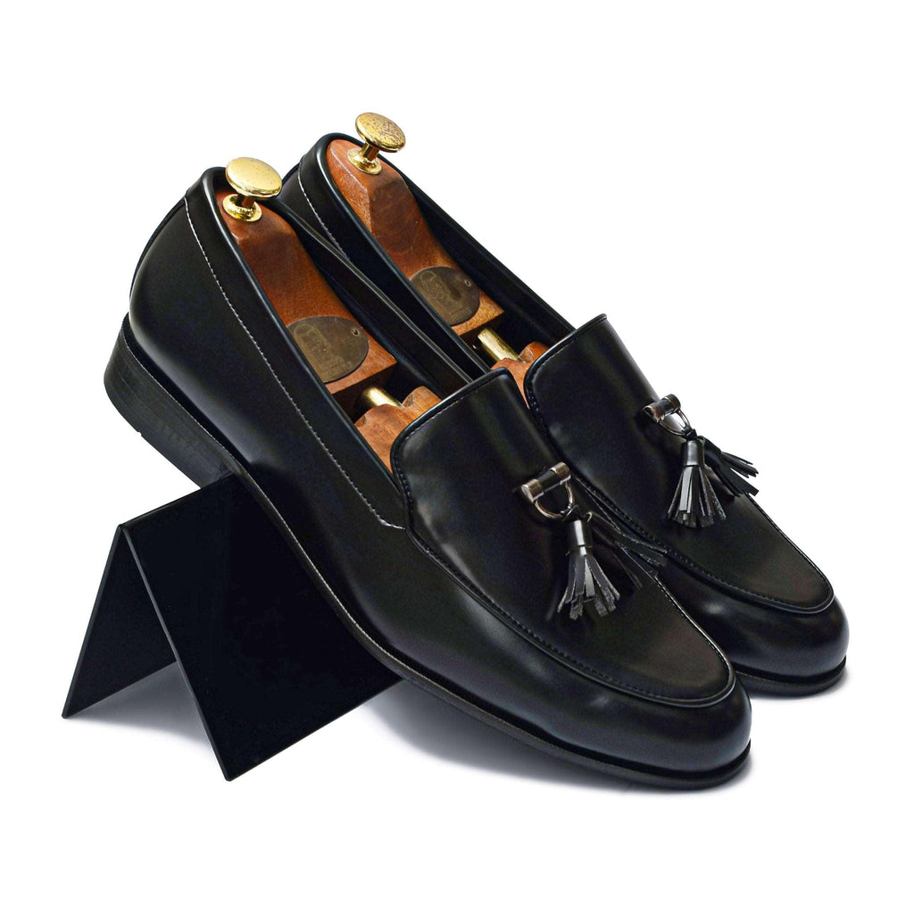 RHINO | BLACK METAL TASSEL SLIP-ON - By Lusso