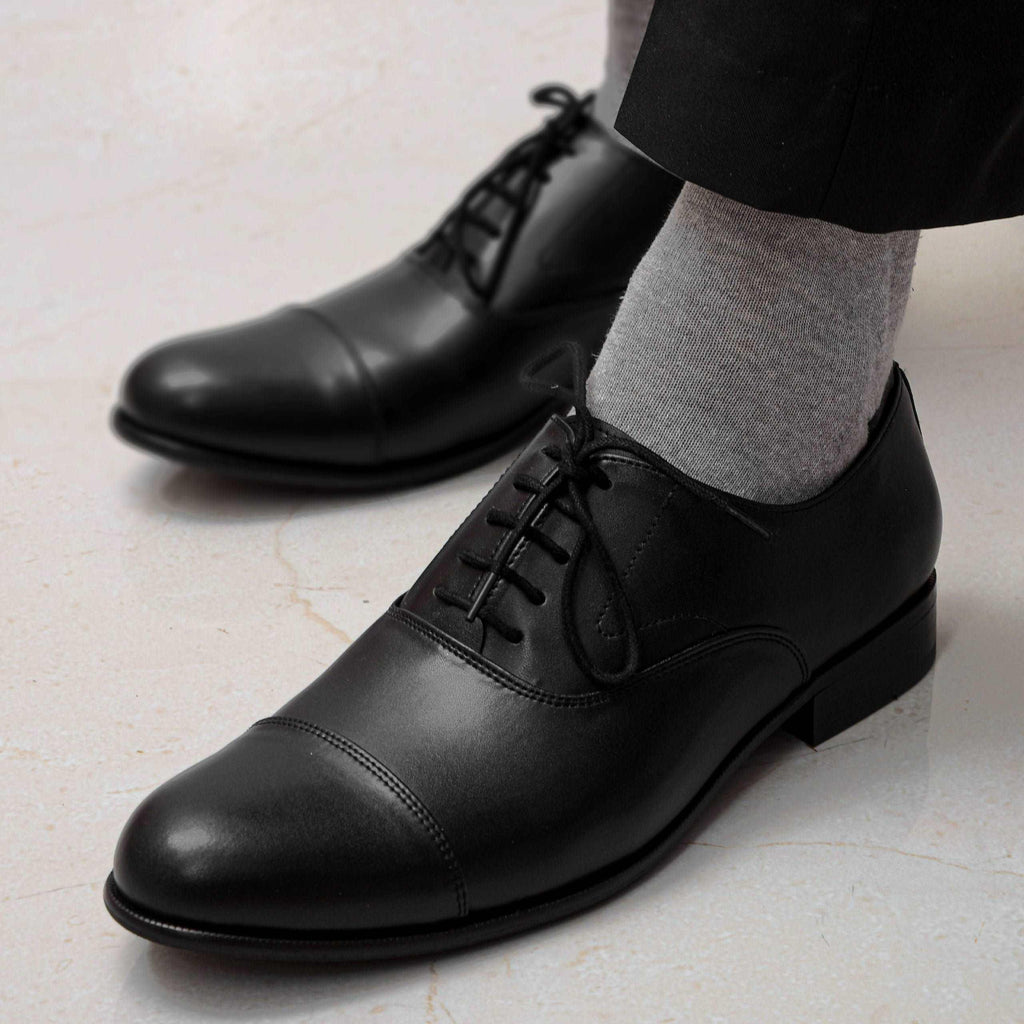 RHODES | BLACK OXFORD LACE UP - By Lusso