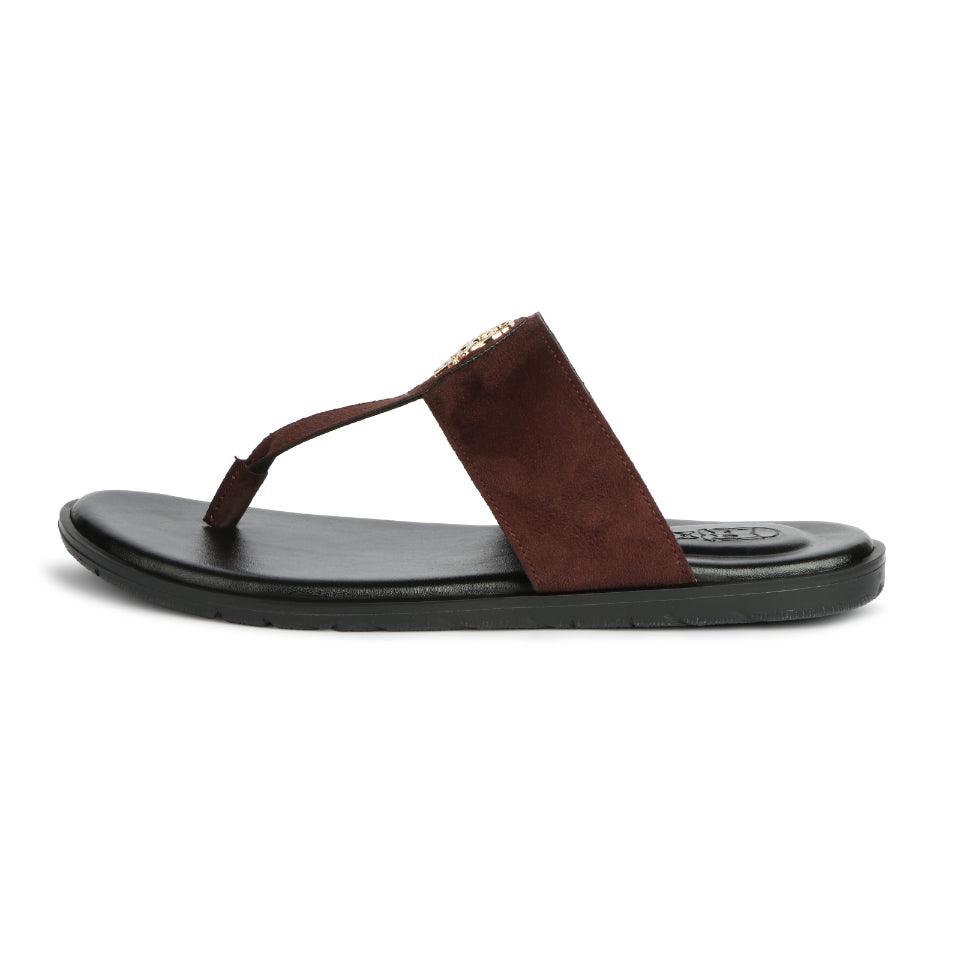 Soho - Brown Suede Signature Slippers - By Lusso