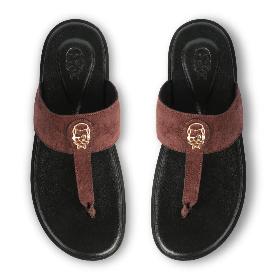 Soho - Brown Suede Signature Slippers - By Lusso