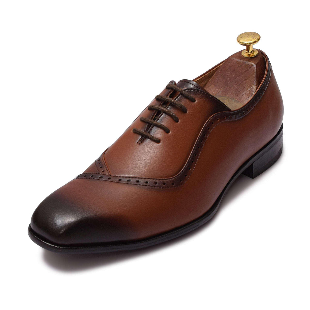 STALIN | TAN SQUARE TOE LACE UP - By Lusso