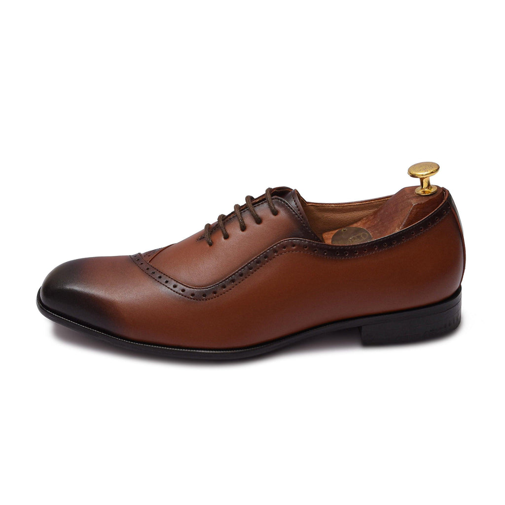STALIN | TAN SQUARE TOE LACE UP - By Lusso