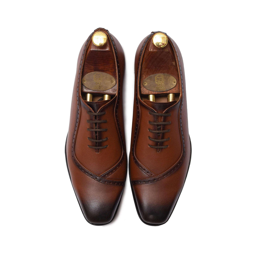 STALIN | TAN SQUARE TOE LACE UP - By Lusso
