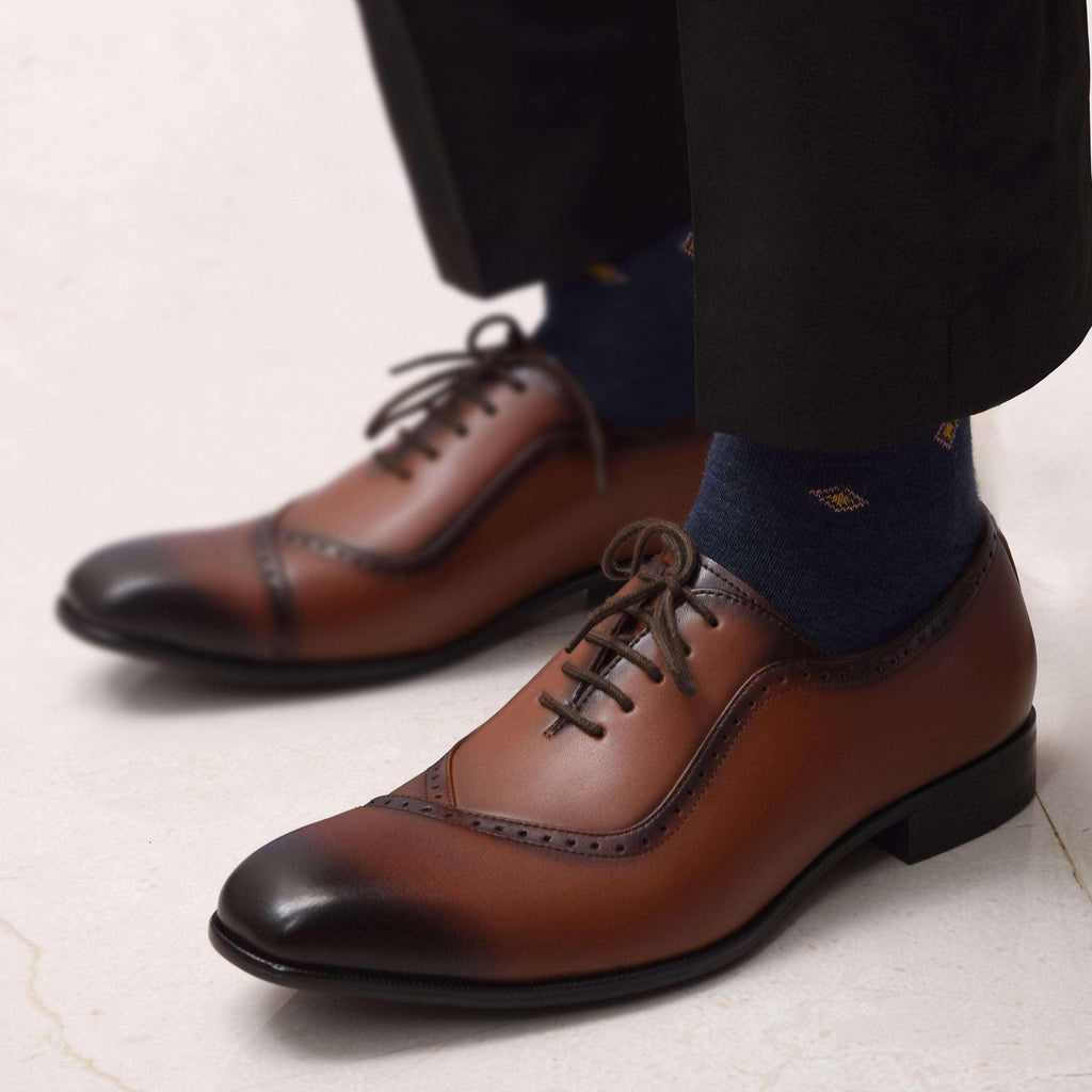 STALIN | TAN SQUARE TOE LACE UP - By Lusso