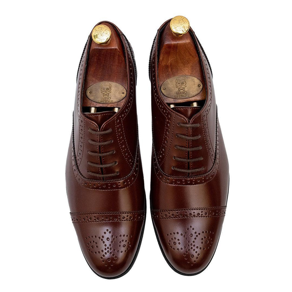 TERRY- BROWN BROGUE LACE UP - By Lusso