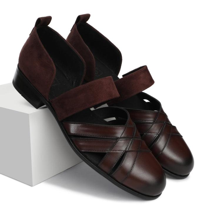 ETHNO | DARK TAN SANDAL SHOE - By Lusso