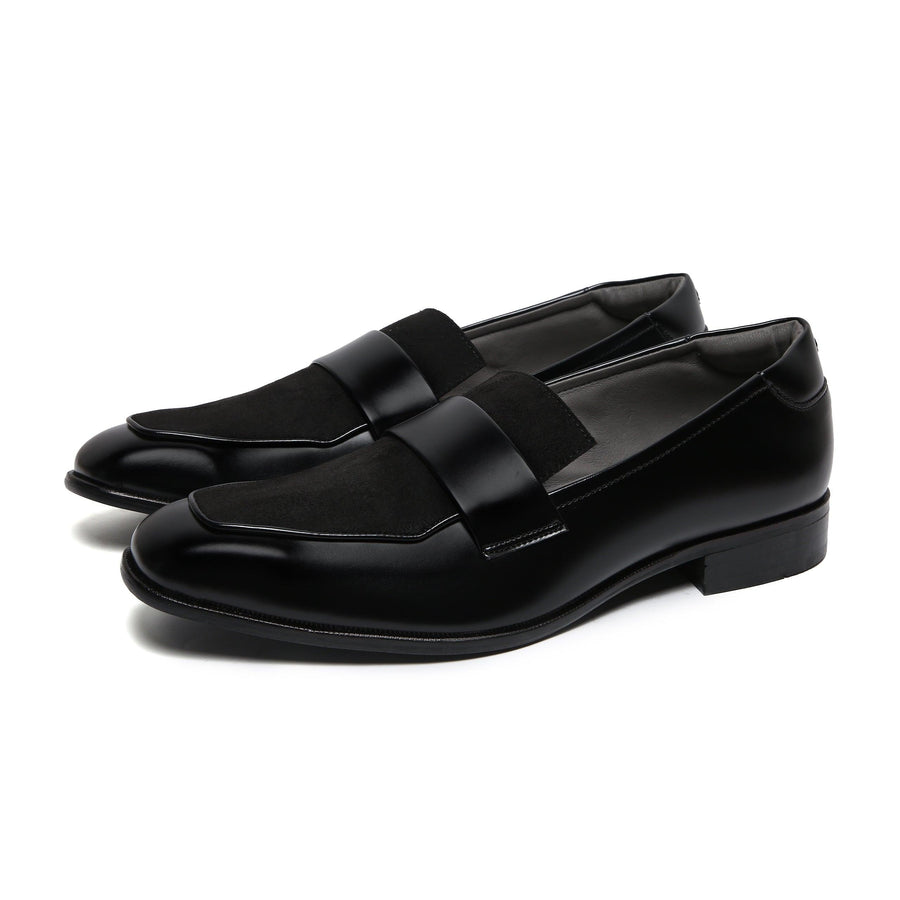 RABONE - BLACK SQUARE TOE SLIP-ON - By Lusso