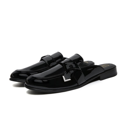 LUMBERG - PATENT BLACK SIDE LATCH MULE - By Lusso