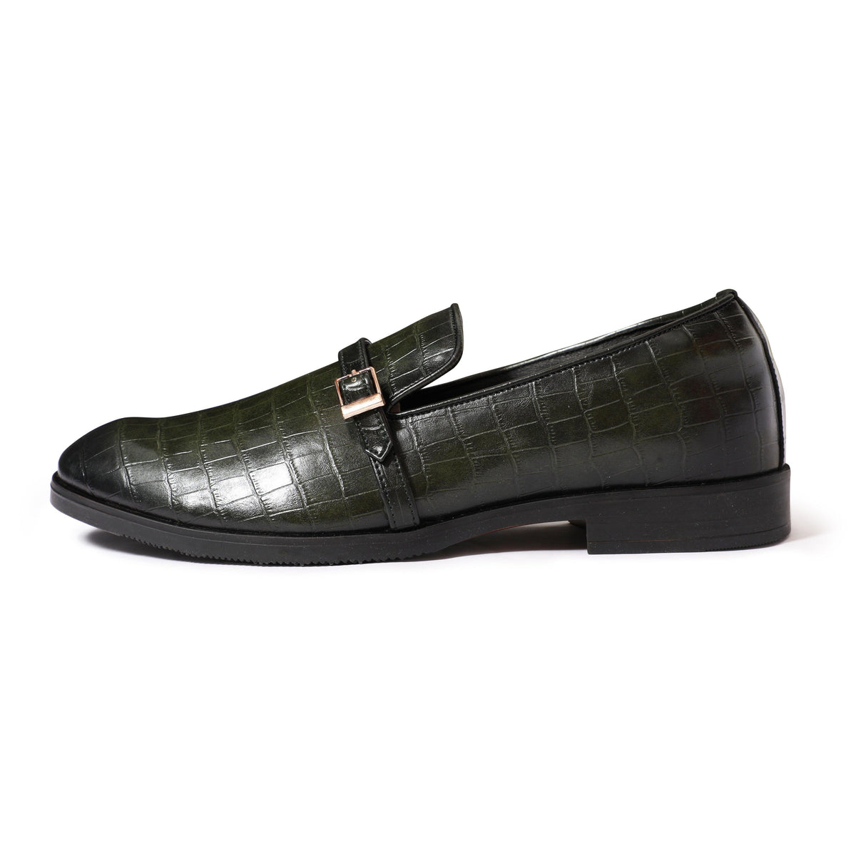 Morris- Green Croco Belt Slipons - By Lusso