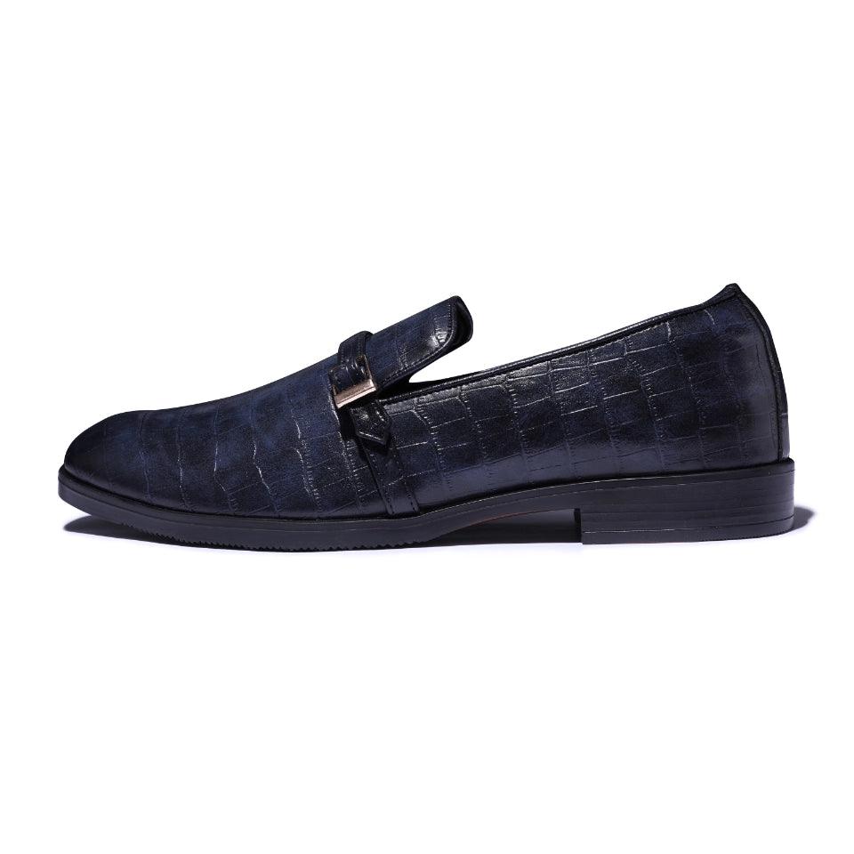 Morris- Blue Croco Belt Slipon - By Lusso