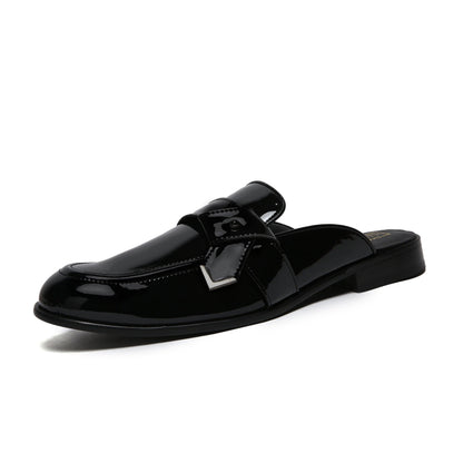 LUMBERG - PATENT BLACK SIDE LATCH MULE - By Lusso