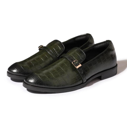 Morris- Green Croco Belt Slipons - By Lusso