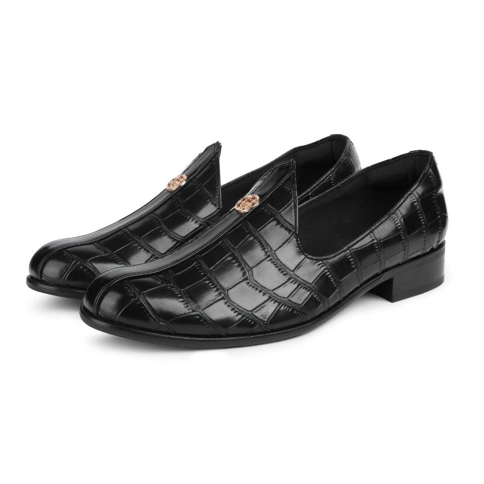 Elis - Black Croco Signature Mojdi - By Lusso