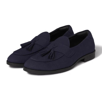 El Moho - Navy Blue Suede Tassel Slip-On - By Lusso