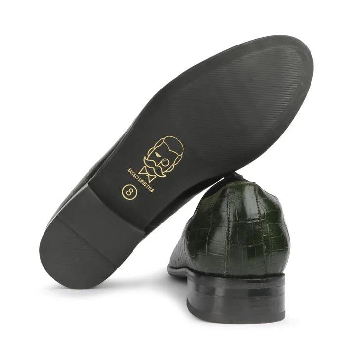 Elis - Brushoff Green Croco Signature Mojdi - By Lusso