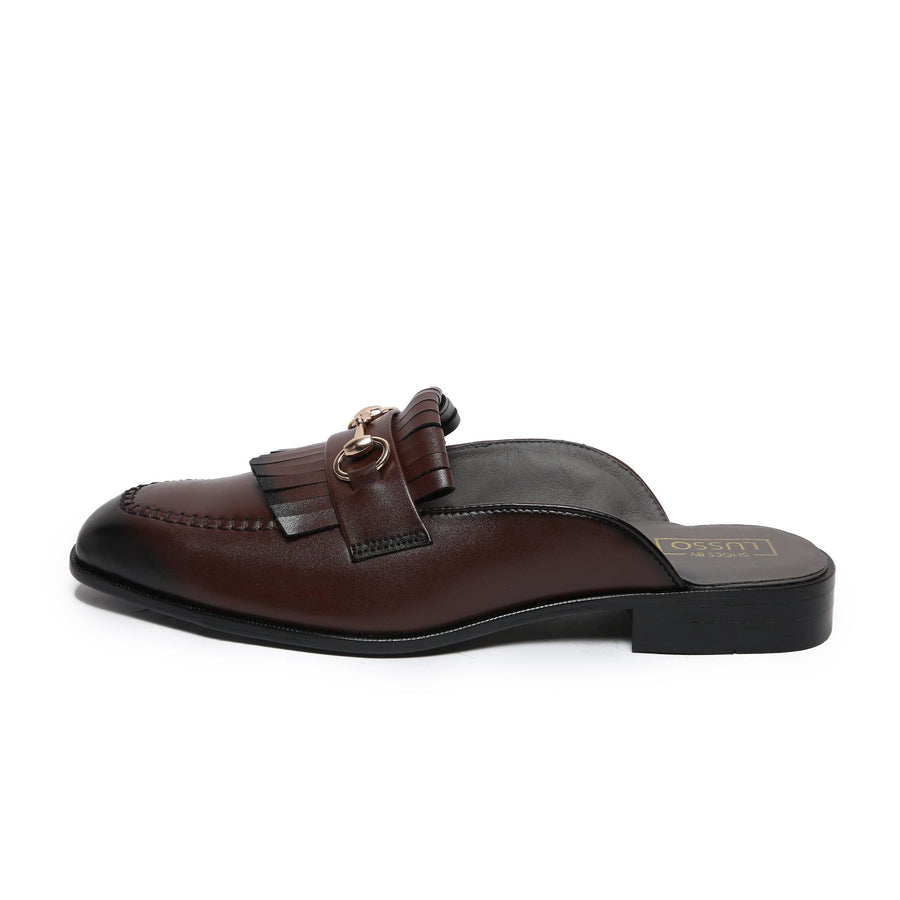 GUSTOSO - DARK TAN MULE - By Lusso