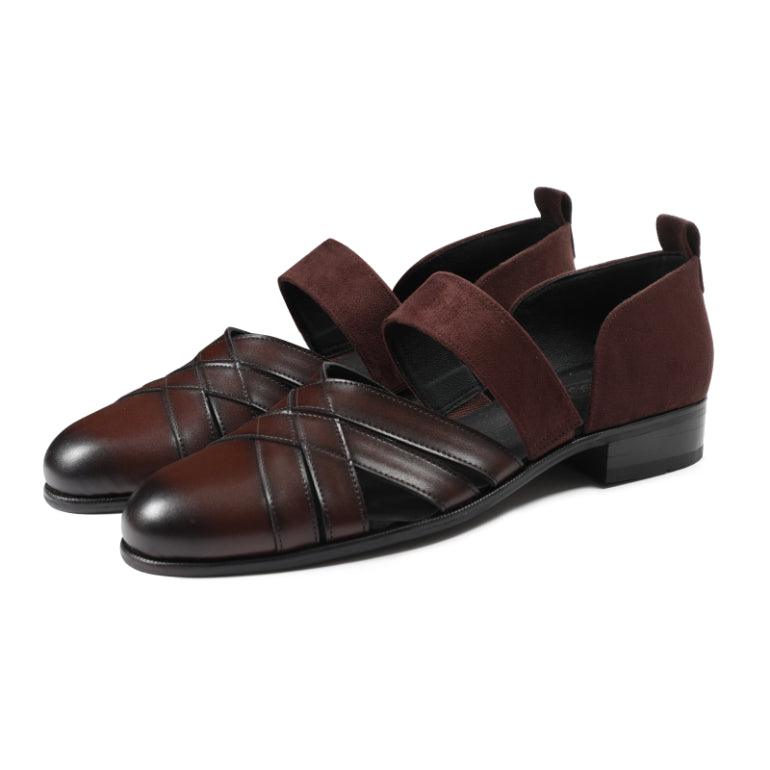ETHNO | DARK TAN SANDAL SHOE - By Lusso