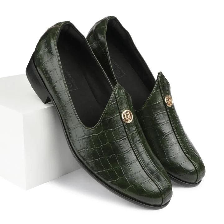 Elis - Brushoff Green Croco Signature Mojdi - By Lusso