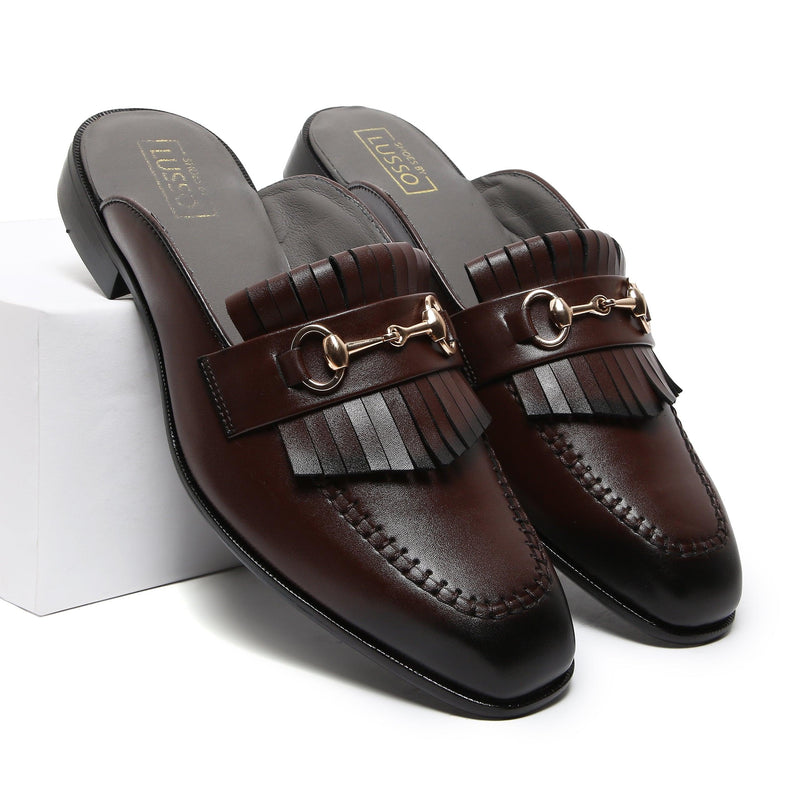 GUSTOSO - DARK TAN MULE - By Lusso