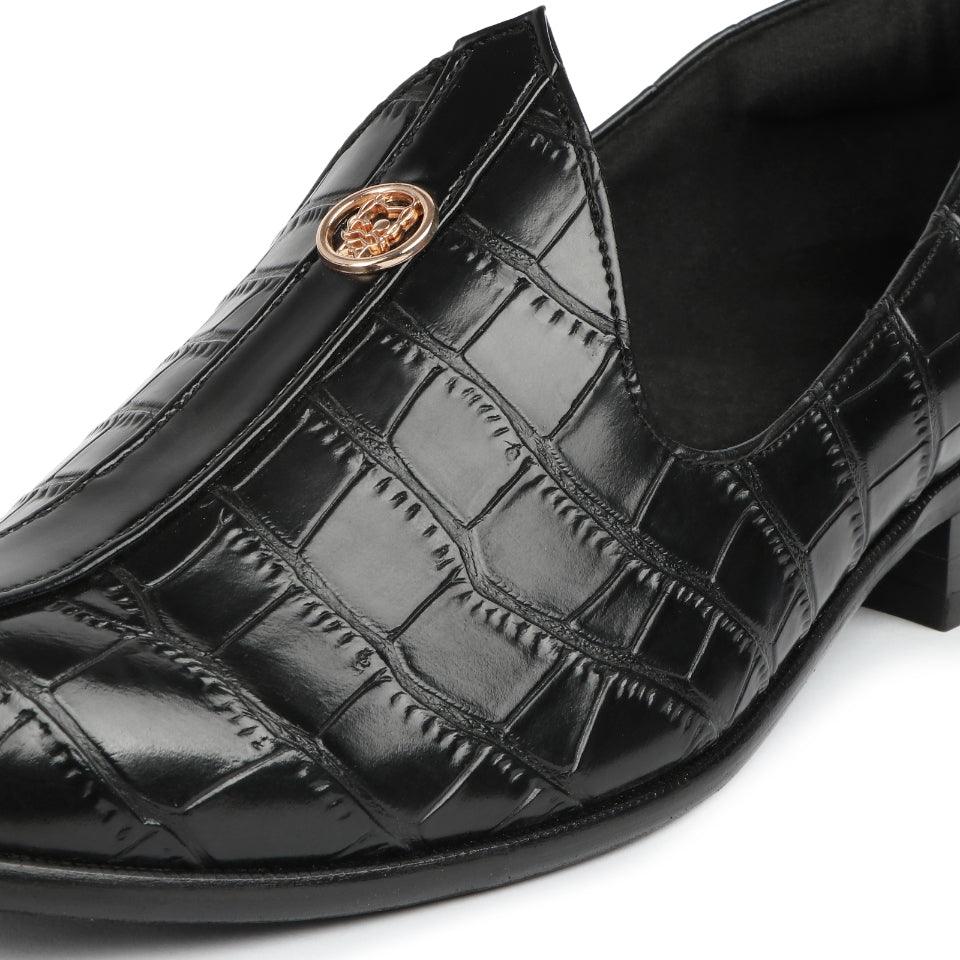 Elis - Black Croco Signature Mojdi - By Lusso