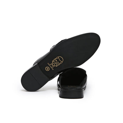 LUMBERG - PATENT BLACK SIDE LATCH MULE - By Lusso