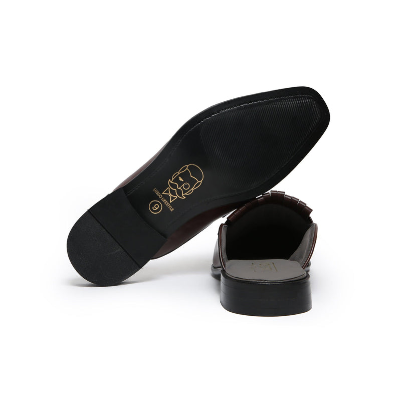 GUSTOSO - DARK TAN MULE - By Lusso