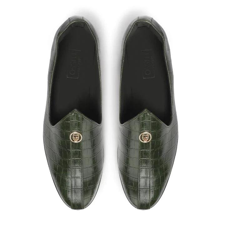 Elis - Brushoff Green Croco Signature Mojdi - By Lusso