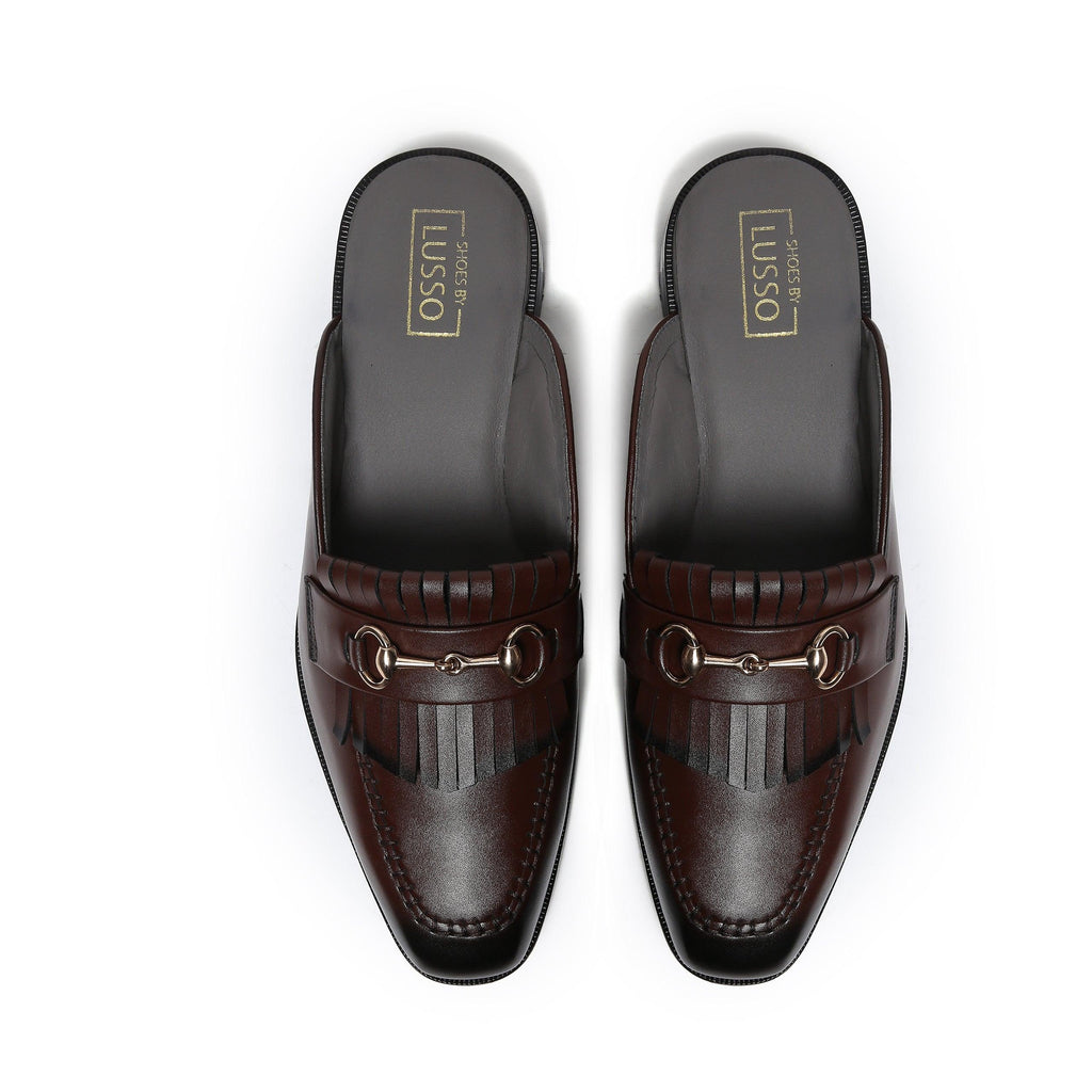 GUSTOSO - DARK TAN MULE - By Lusso