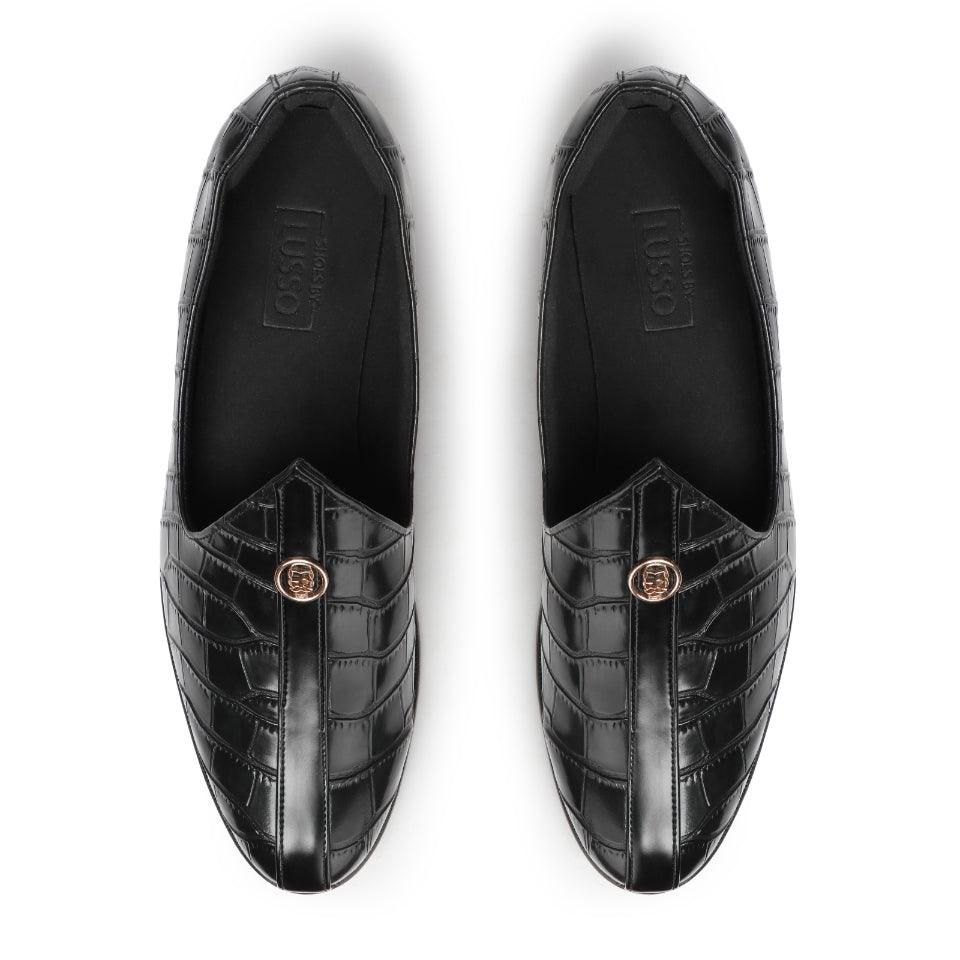 Elis - Black Croco Signature Mojdi - By Lusso