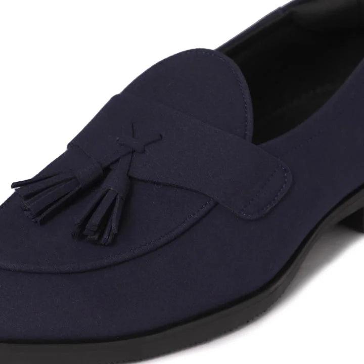 El Moho - Navy Blue Suede Tassel Slip-On - By Lusso