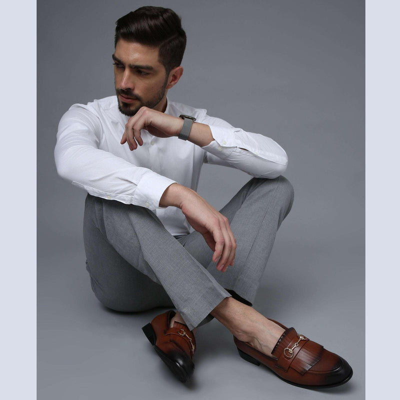 GUSTOSO LIGHT TAN | GOLDEN HORSEBIT FRINGE SLIP-ON - By Lusso