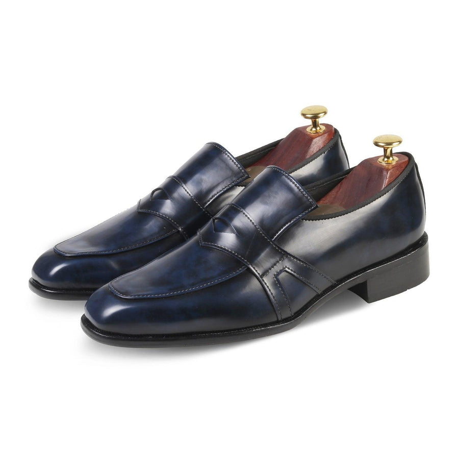 HUDSON - BLUE BRUSHOFF SLIP-ON - By Lusso