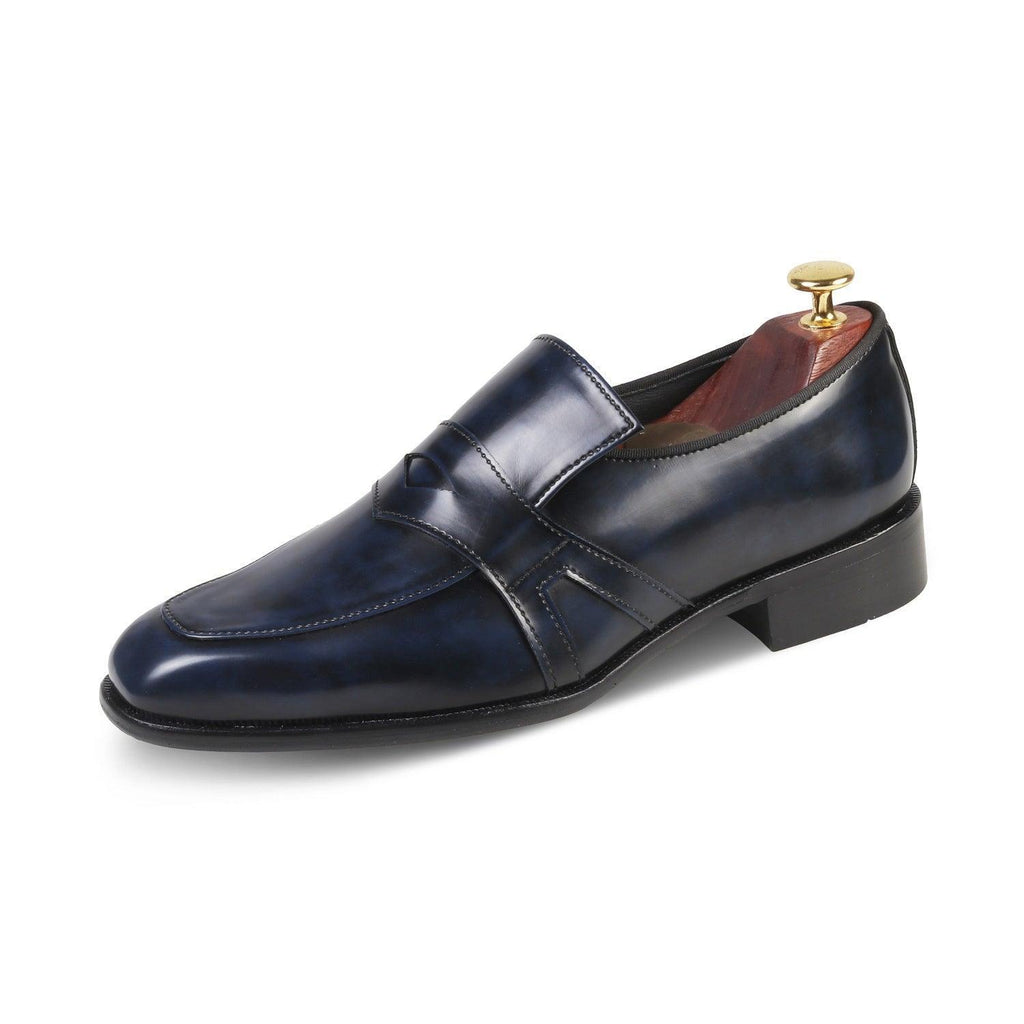 HUDSON - BLUE BRUSHOFF SLIP-ON - By Lusso