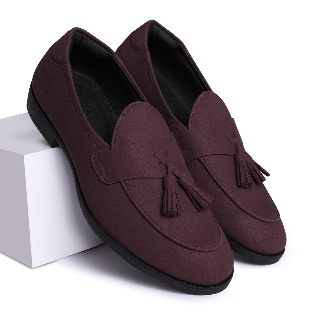 El Moho - Wine Suede Tassel Slip-On - By Lusso