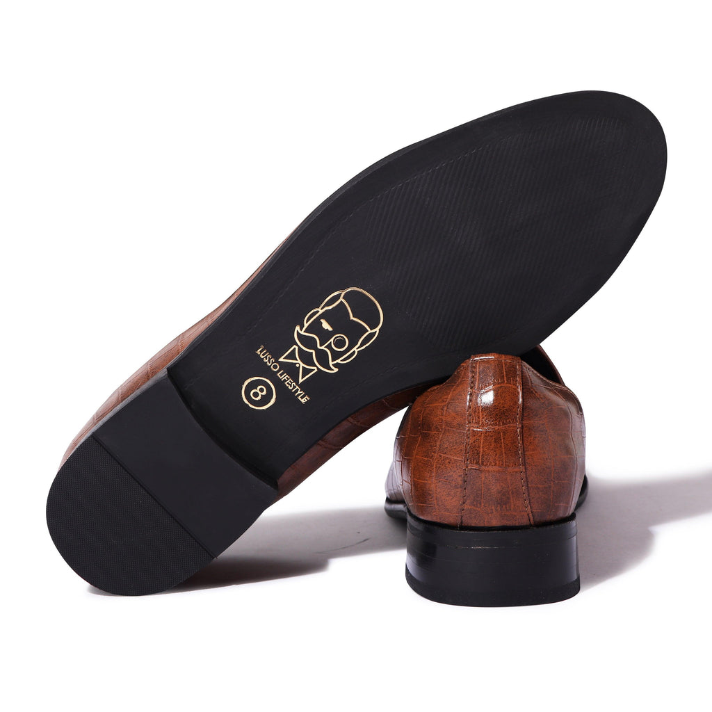 Elis - Brushoff Tan Croco Signature Mojdi - By Lusso