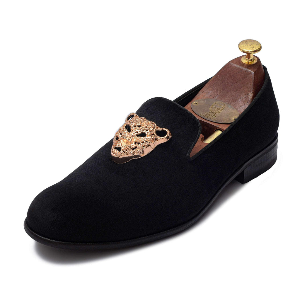 LEOPOLD | BLACK VELVET SLIP-ON - By Lusso