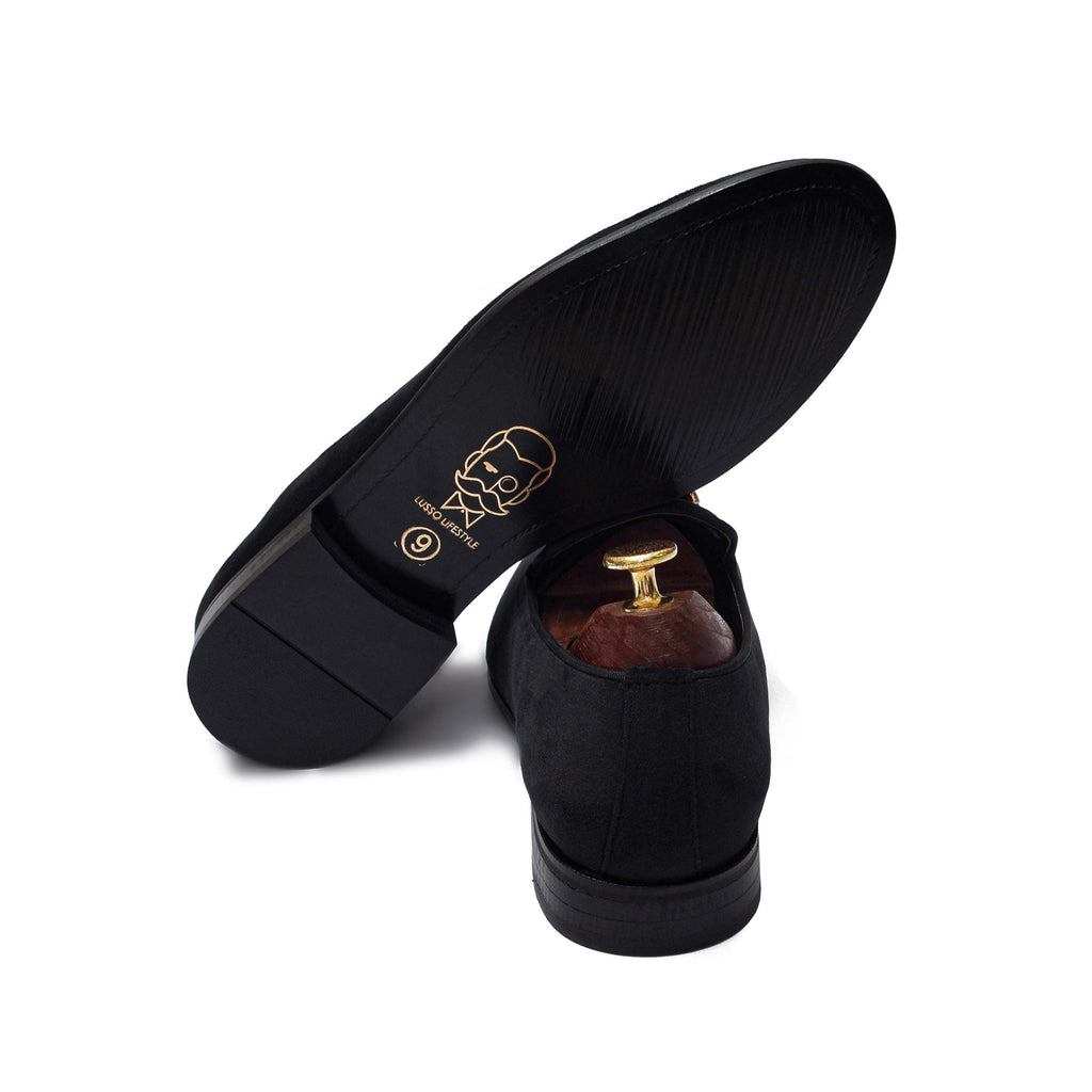 LEOPOLD | BLACK VELVET SLIP-ON - By Lusso