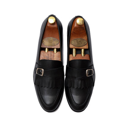 LOCATELLI | BLACK FRINGE SLIP-ON - Lusso Lifestyle