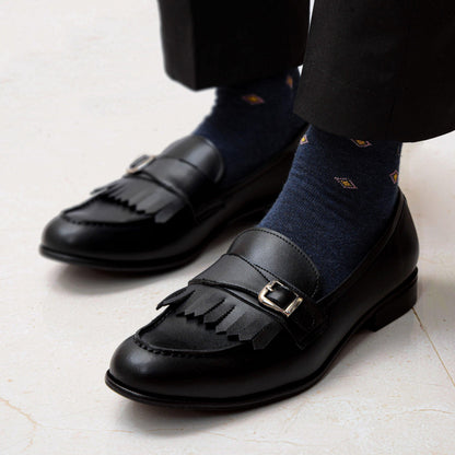 LOCATELLI | BLACK FRINGE SLIP-ON - Lusso Lifestyle