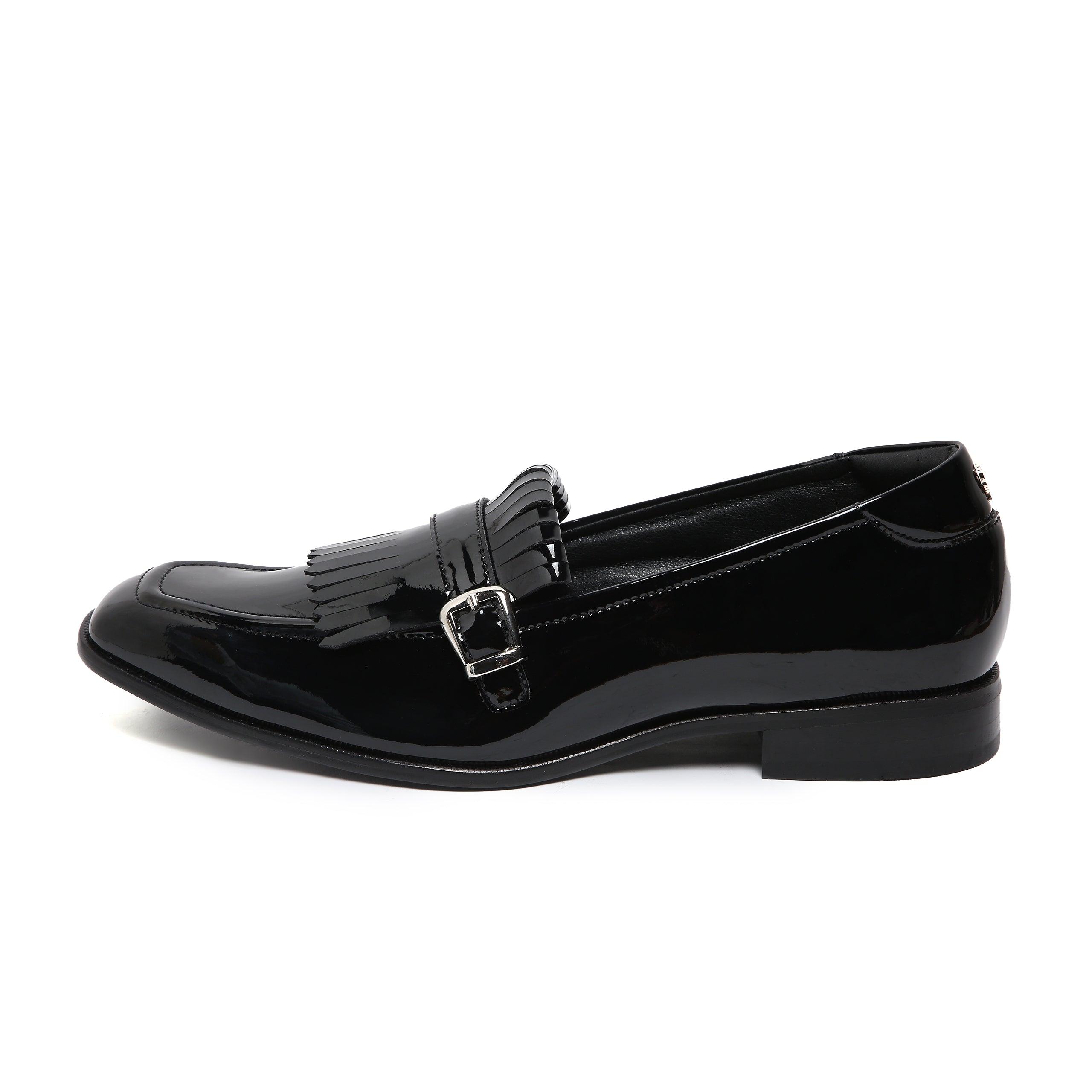 Black patent slip on shoes online