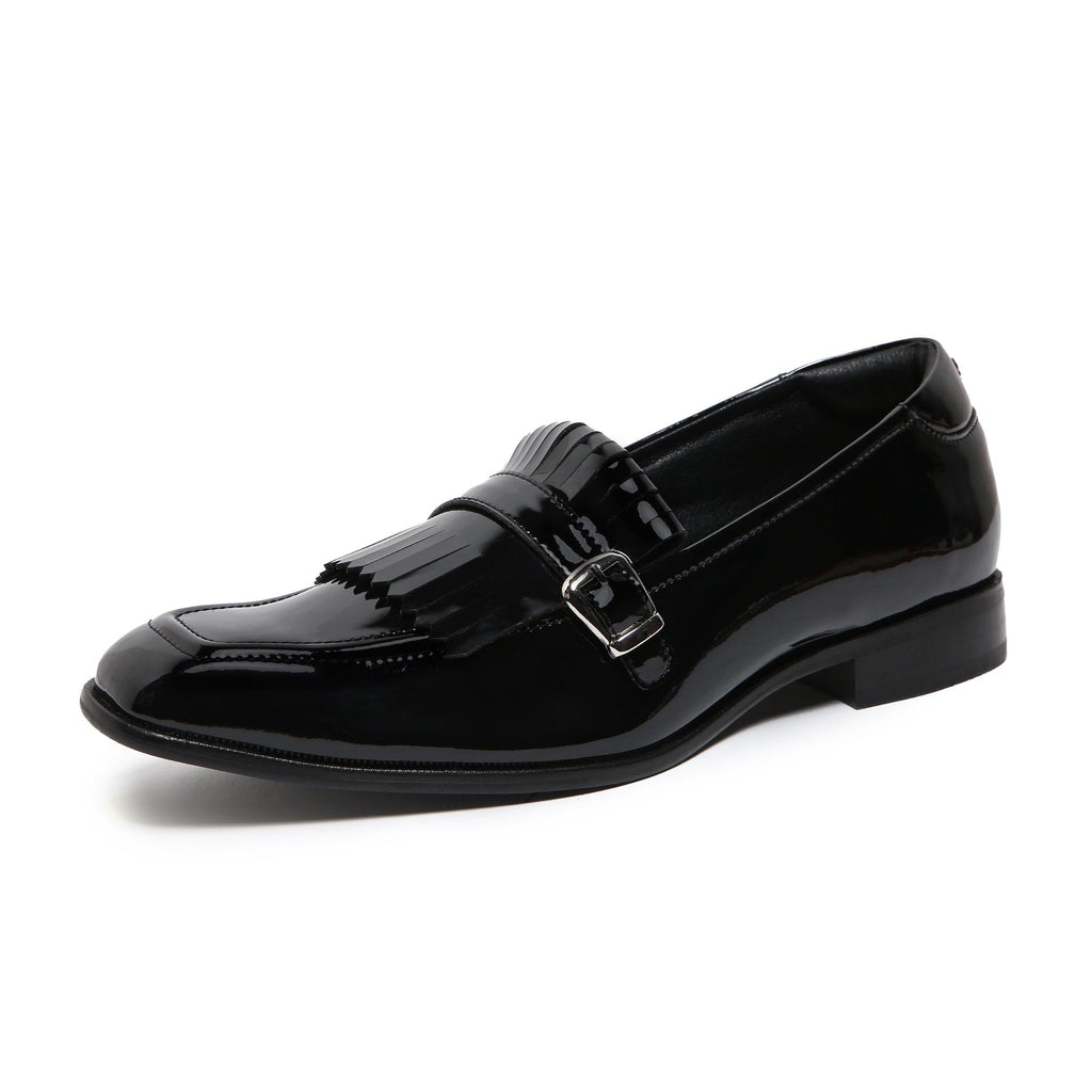 LOCATELLI | BLACK PATENT FRINGE SLIP-ON - By Lusso