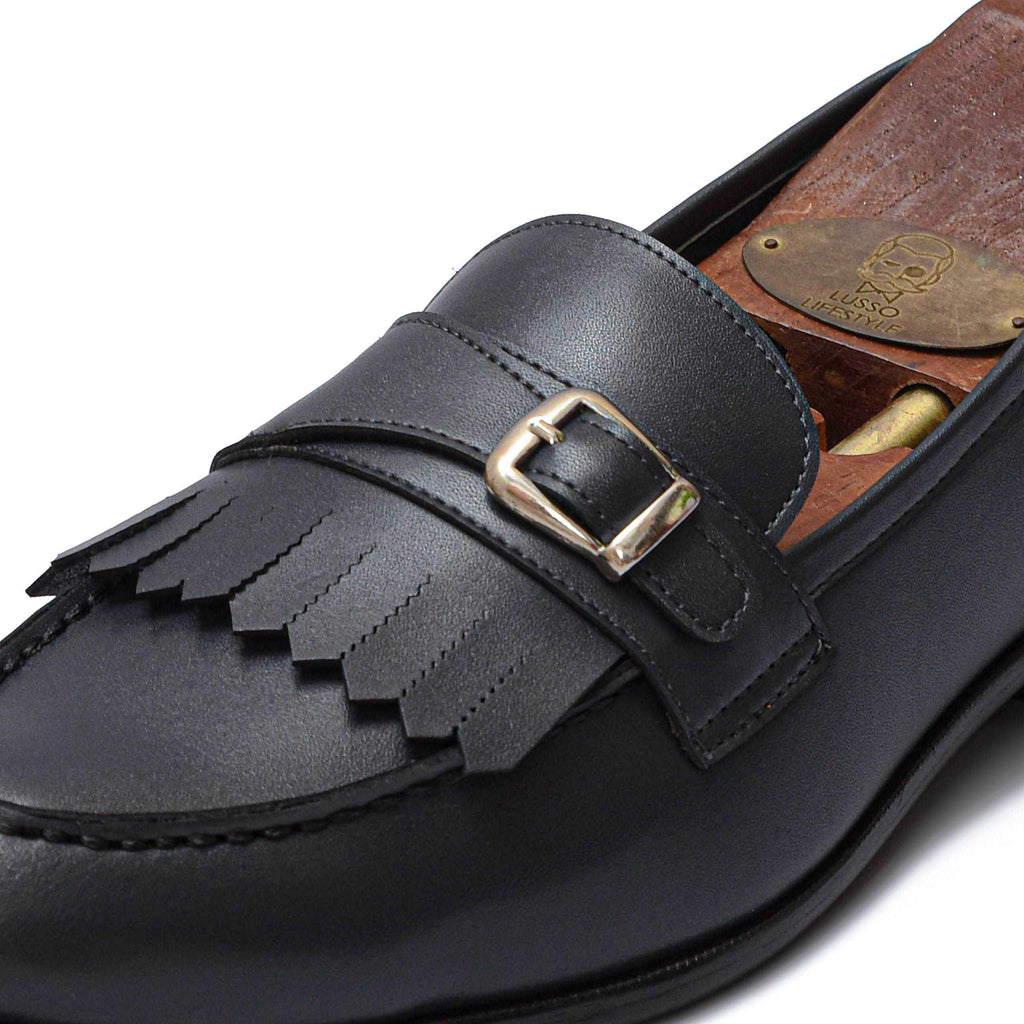 LOCATELLI | OCEAN GREY FRINGE SLIP-ON - By Lusso