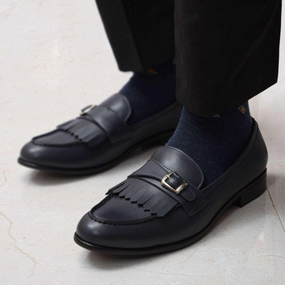 LOCATELLI | OCEAN GREY FRINGE SLIP-ON - By Lusso