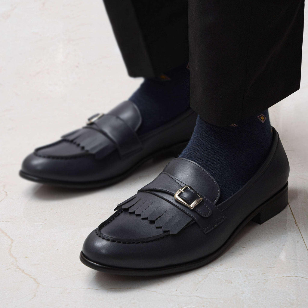 LOCATELLI | OCEAN GREY FRINGE SLIP-ON - By Lusso