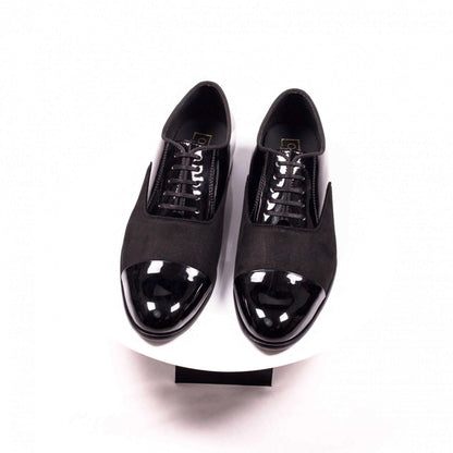 Ludeca Black Patent/Suede Lace Up - By Lusso