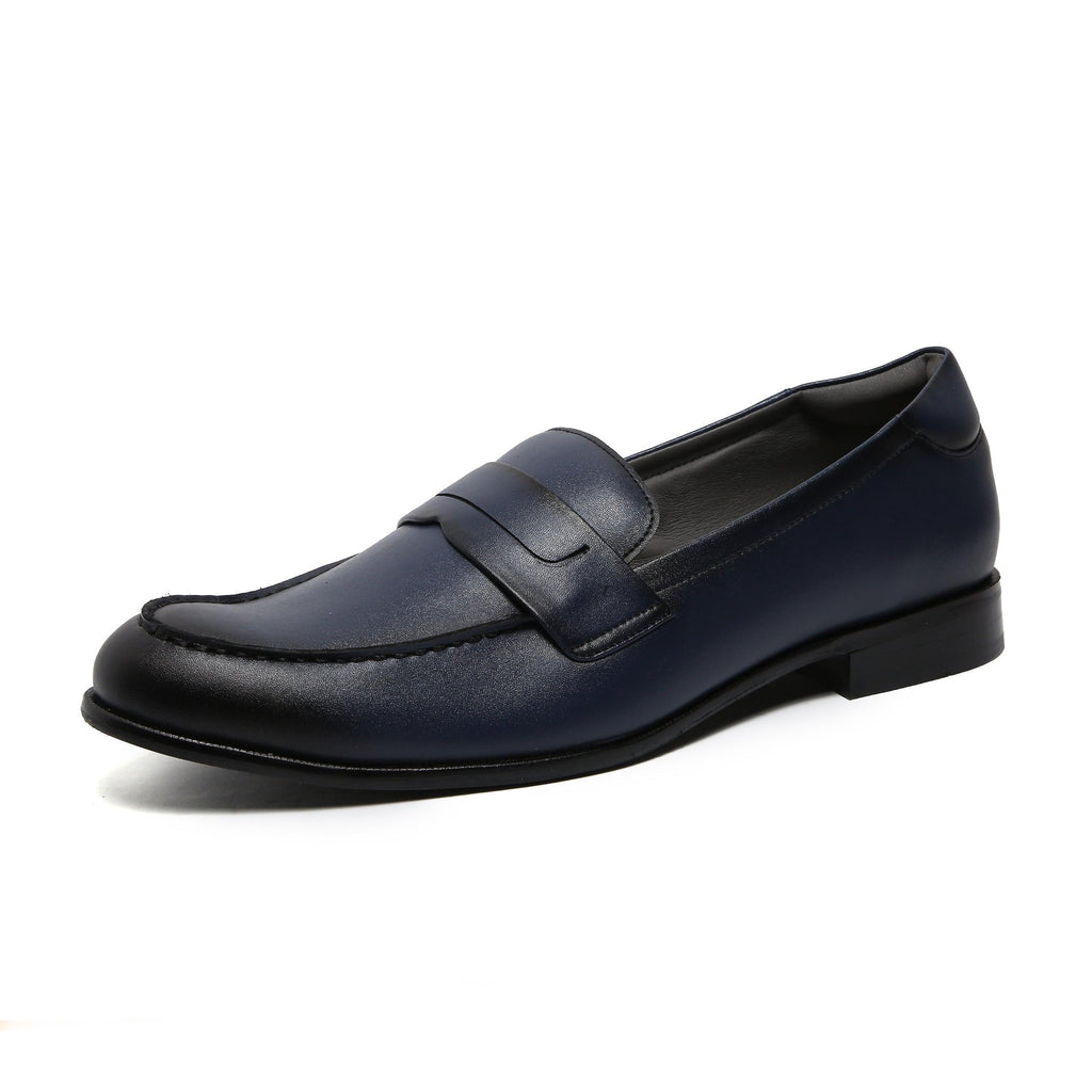 MARCEL - MIDNIGHT BLUE DUAL TONE PENNY SLIP-ON - By Lusso